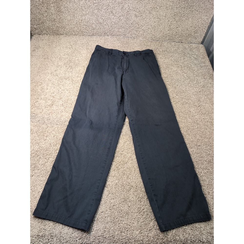 Zegna Sport Mens‎ Dark Gray Cotton Flat Front Casual Dress Pants Italy 33x33